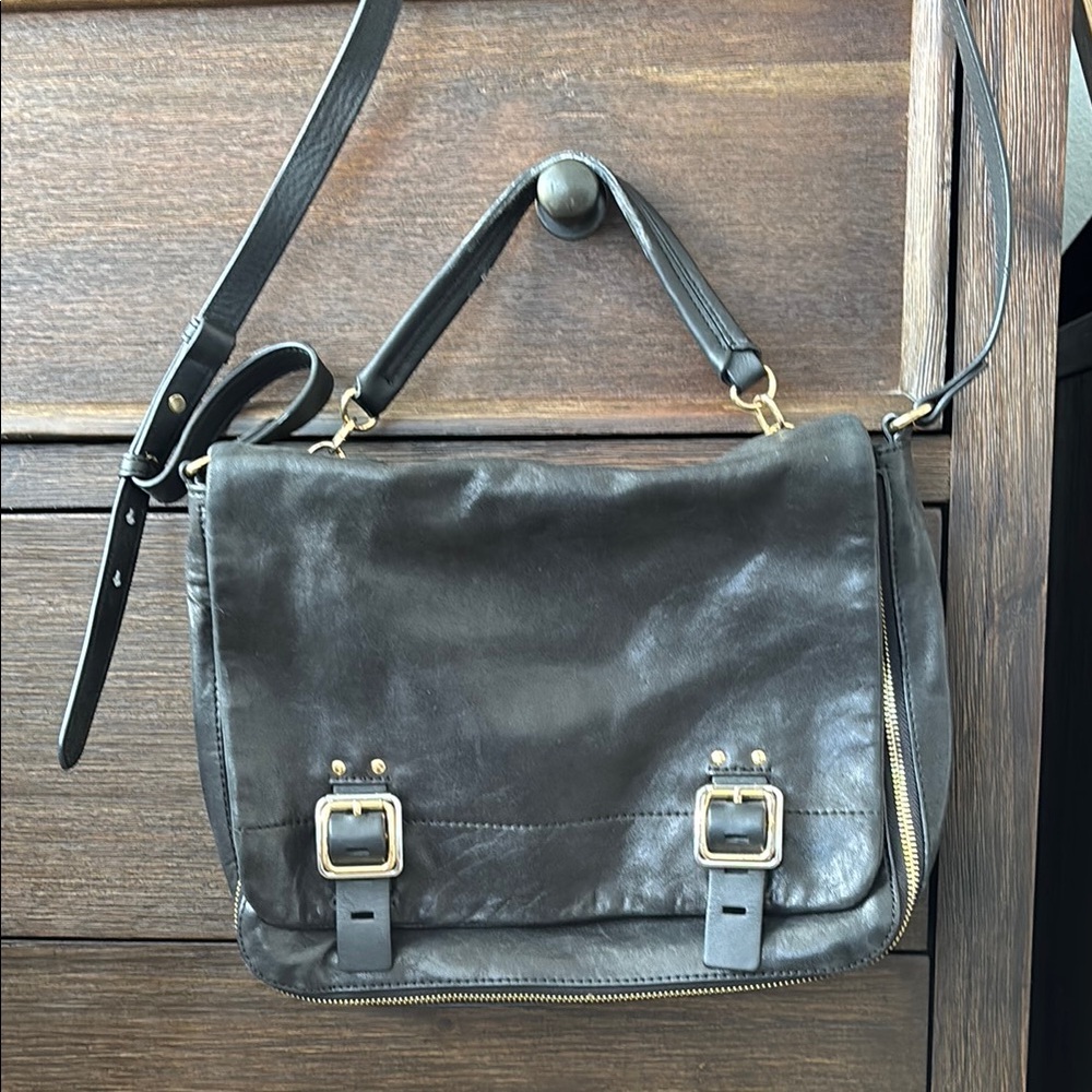 Black Handbag with Gold Accents